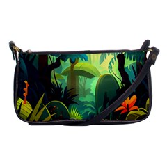 Jungle Rainforest Tropical Forest Jungle Scene Shoulder Clutch Bag