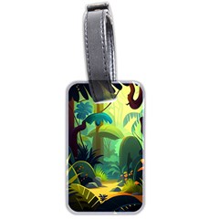 Jungle Rainforest Tropical Forest Jungle Scene Luggage Tag (two Sides) by Jancukart