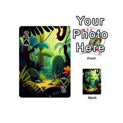 Jungle Rainforest Tropical Forest Jungle Scene Playing Cards 54 Designs (mini) by Jancukart