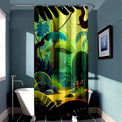 Jungle Rainforest Tropical Forest Jungle Scene Shower Curtain 36  X 72  (stall)  by Jancukart