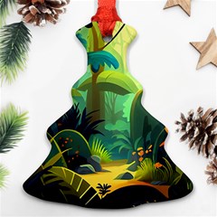 Jungle Rainforest Tropical Forest Jungle Scene Ornament (christmas Tree)  by Jancukart