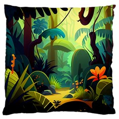 Jungle Rainforest Tropical Forest Jungle Scene Large Cushion Case (one Side)