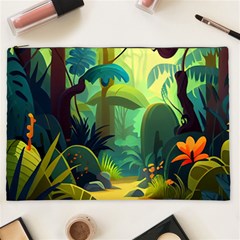 Jungle Rainforest Tropical Forest Jungle Scene Cosmetic Bag (xxl)