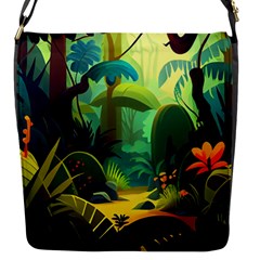 Jungle Rainforest Tropical Forest Jungle Scene Flap Closure Messenger Bag (s) by Jancukart