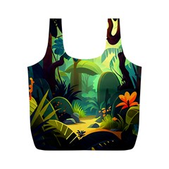 Jungle Rainforest Tropical Forest Jungle Scene Full Print Recycle Bag (m)