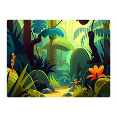 Jungle Rainforest Tropical Forest Jungle Scene Premium Plush Fleece Blanket (mini)