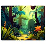 Jungle Rainforest Tropical Forest Jungle Scene Premium Plush Fleece Blanket (Medium) 60 x50  Blanket Front