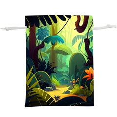 Jungle Rainforest Tropical Forest Jungle Scene Lightweight Drawstring Pouch (xl) by Jancukart