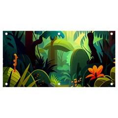 Jungle Rainforest Tropical Forest Jungle Scene Banner And Sign 4  X 2  by Jancukart