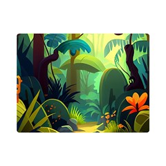 Jungle Rainforest Tropical Forest Jungle Scene One Side Premium Plush Fleece Blanket (mini)