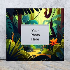 Jungle Rainforest Tropical Forest Jungle Scene White Wall Photo Frame 5  X 7  by Jancukart