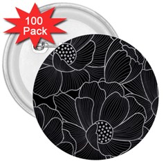 Flower Pattern Background Floral Beautiful Bloom 3  Buttons (100 Pack) 