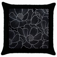 Flower Pattern Background Floral Beautiful Bloom Throw Pillow Case (black) by Jancukart