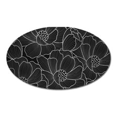 Flower Pattern Background Floral Beautiful Bloom Oval Magnet by Jancukart