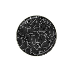 Flower Pattern Background Floral Beautiful Bloom Hat Clip Ball Marker (4 Pack)