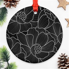 Flower Pattern Background Floral Beautiful Bloom Round Ornament (two Sides)