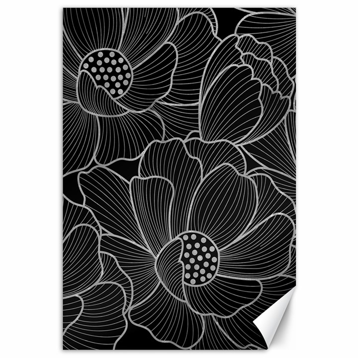 Flower Pattern Background Floral Beautiful Bloom Canvas 12  x 18 