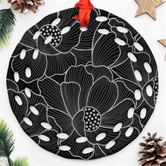 Flower Pattern Background Floral Beautiful Bloom Ornament (round Filigree)