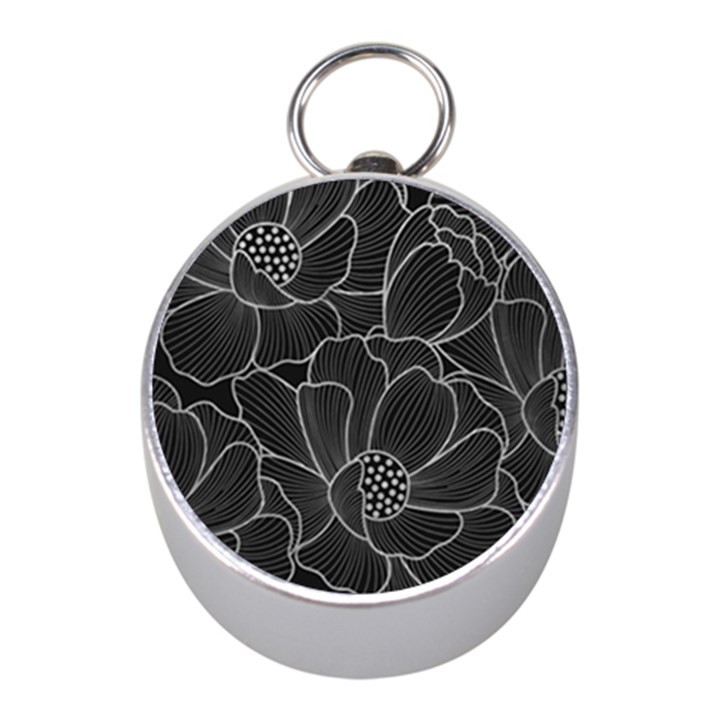 Flower Pattern Background Floral Beautiful Bloom Mini Silver Compasses