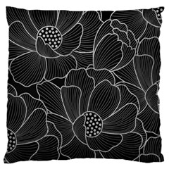 Flower Pattern Background Floral Beautiful Bloom Large Premium Plush Fleece Cushion Case (one Side) by Jancukart