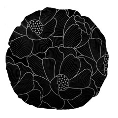 Flower Pattern Background Floral Beautiful Bloom Large 18  Premium Flano Round Cushions by Jancukart