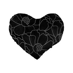 Flower Pattern Background Floral Beautiful Bloom Standard 16  Premium Flano Heart Shape Cushions