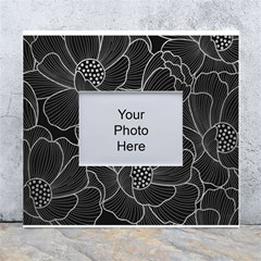 Flower Pattern Background Floral Beautiful Bloom White Wall Photo Frame 5  X 7 