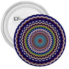 Kaleidoscope Geometric Circles Mandala Pattern 3  Buttons