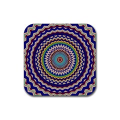 Kaleidoscope Geometric Circles Mandala Pattern Rubber Coaster (square)