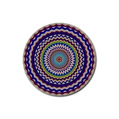 Kaleidoscope Geometric Circles Mandala Pattern Rubber Coaster (round)