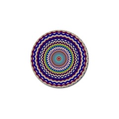 Kaleidoscope Geometric Circles Mandala Pattern Golf Ball Marker (4 Pack) by Jancukart