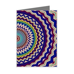 Kaleidoscope Geometric Circles Mandala Pattern Mini Greeting Card