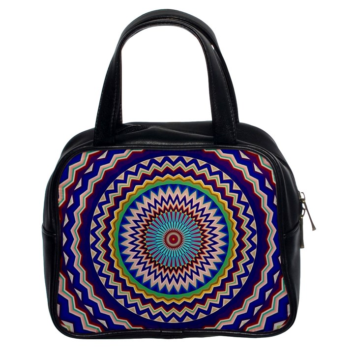 Kaleidoscope Geometric Circles Mandala Pattern Classic Handbag (Two Sides)