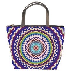 Kaleidoscope Geometric Circles Mandala Pattern Bucket Bag by Jancukart