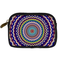 Kaleidoscope Geometric Circles Mandala Pattern Digital Camera Leather Case