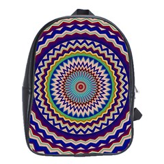 Kaleidoscope Geometric Circles Mandala Pattern School Bag (large) by Jancukart