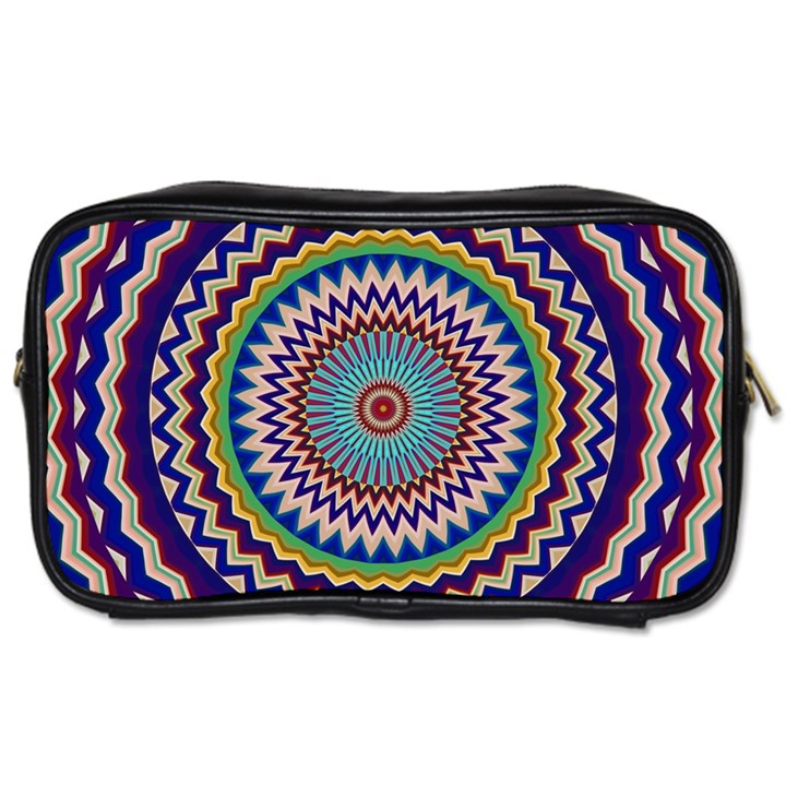 Kaleidoscope Geometric Circles Mandala Pattern Toiletries Bag (Two Sides)