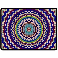 Kaleidoscope Geometric Circles Mandala Pattern One Side Fleece Blanket (large) by Jancukart