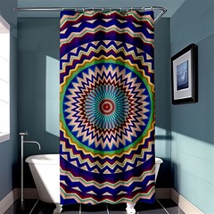 Kaleidoscope Geometric Circles Mandala Pattern Shower Curtain 36  X 72  (stall) 