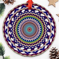 Kaleidoscope Geometric Circles Mandala Pattern Ornament (round Filigree)