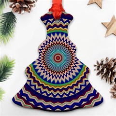 Kaleidoscope Geometric Circles Mandala Pattern Christmas Tree Ornament (two Sides)