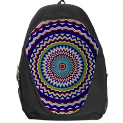 Kaleidoscope Geometric Circles Mandala Pattern Backpack Bag by Jancukart