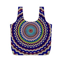 Kaleidoscope Geometric Circles Mandala Pattern Full Print Recycle Bag (m)