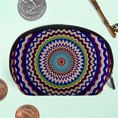 Kaleidoscope Geometric Circles Mandala Pattern Accessory Pouch (large) by Jancukart