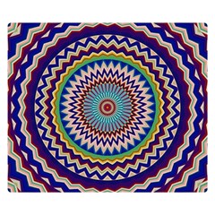 Kaleidoscope Geometric Circles Mandala Pattern One Side Premium Plush Fleece Blanket (small)