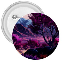 Landscape Landscape Painting Purple Purple Trees 3  Buttons