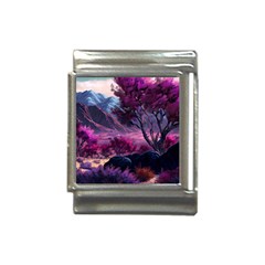 Landscape Landscape Painting Purple Purple Trees Italian Charm (13mm)