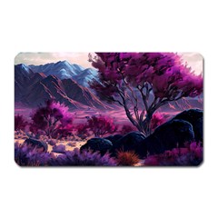 Landscape Landscape Painting Purple Purple Trees Magnet (rectangular)