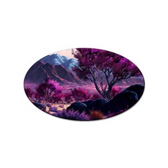 Landscape Landscape Painting Purple Purple Trees Sticker Oval (10 Pack) by Jancukart