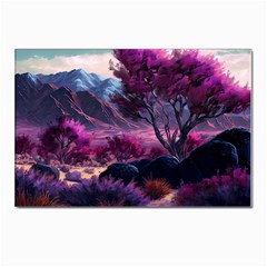 Landscape Landscape Painting Purple Purple Trees Postcard 4 x 6  (pkg Of 10) by Jancukart